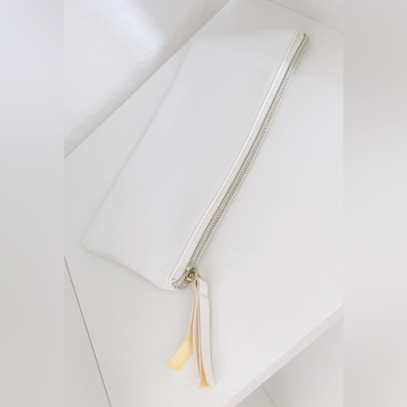 “Stay Fancy” Faux Leather w Tassel Zipper Pouch Bag • NEW Makeup Bag Pencil Case - Picture 5 of 6